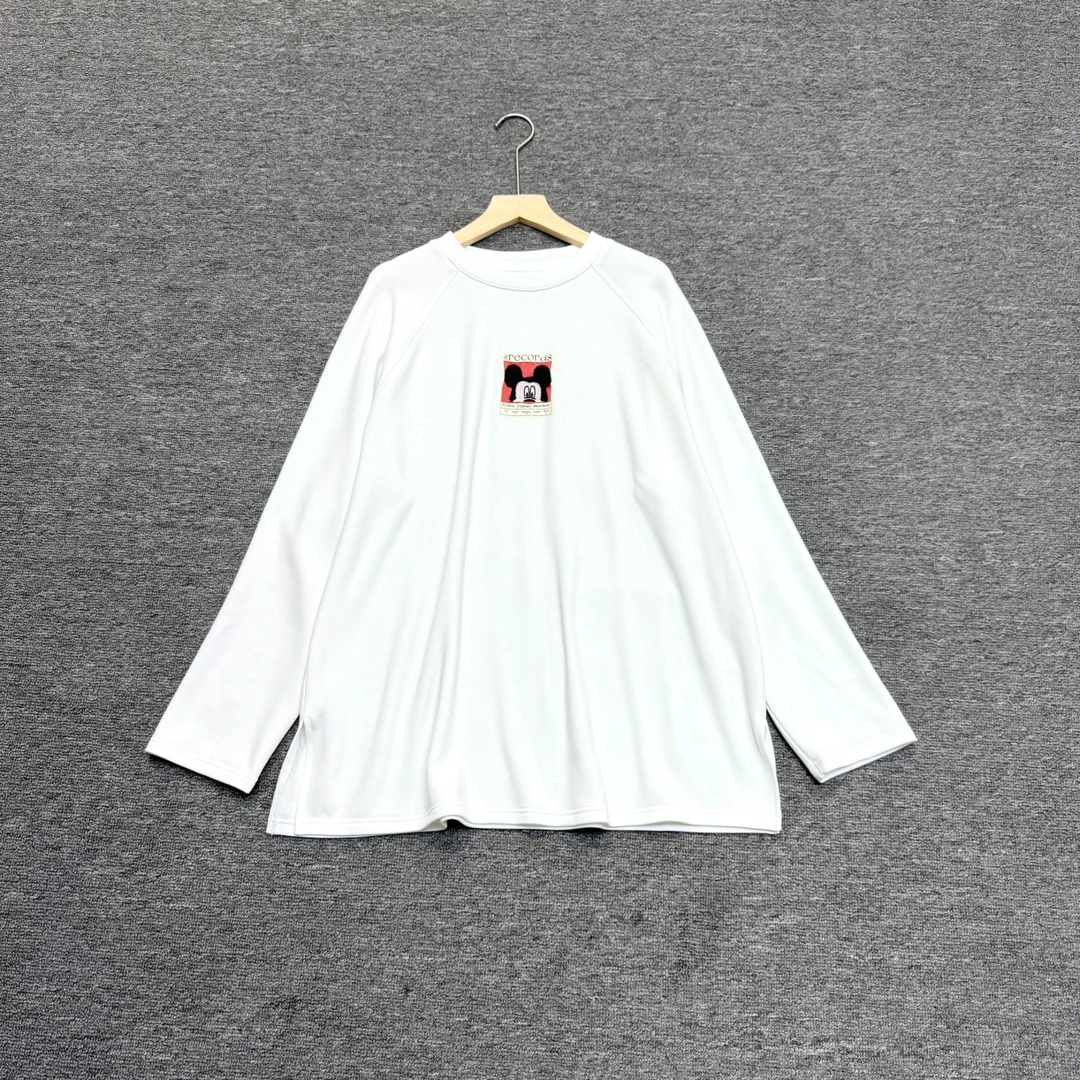 JW/静稳2024-冬季新品时尚宽松休闲女款减龄长袖加绒T恤7705385