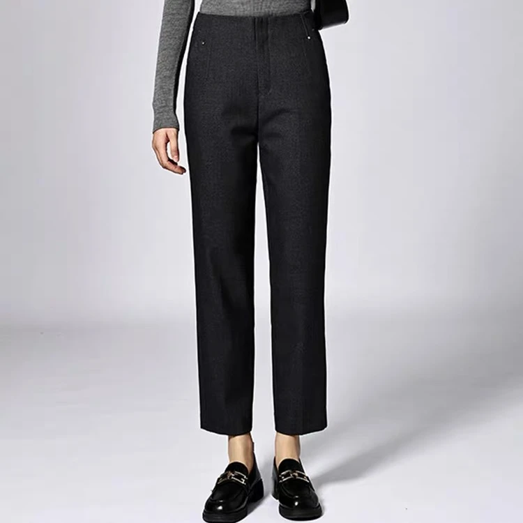 巨显腿瘦！瘦高软弹不塌小直筒西装裤女2024秋冬百搭小个子九分裤