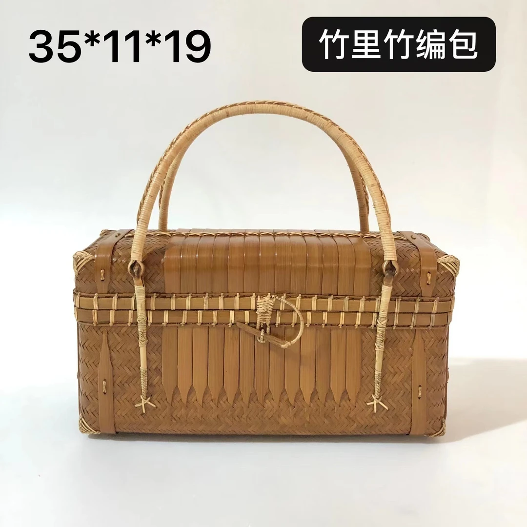 名家收藏茶人包 精品手提竹编包时尚女士便携手工竹包竹里包