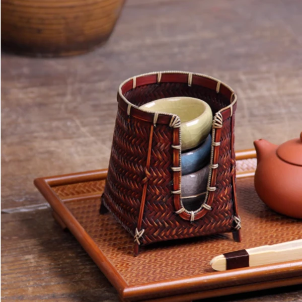 茶杯收纳茶具杯篓茶杯架收纳架放杯子杯架收纳盒茶具收纳茶艺杯托