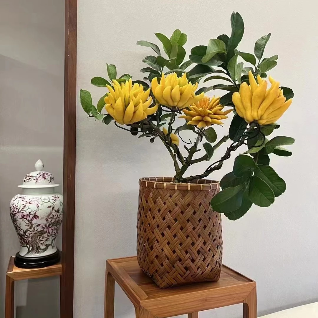 名家大漆手工竹编工艺收纳筒字画茶具文玩竹制品竹箩筐废纸篓