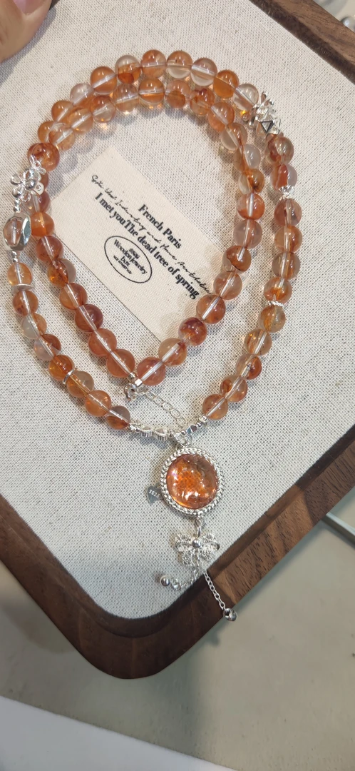 胶花锁骨链珠径7-8mm长度45cm