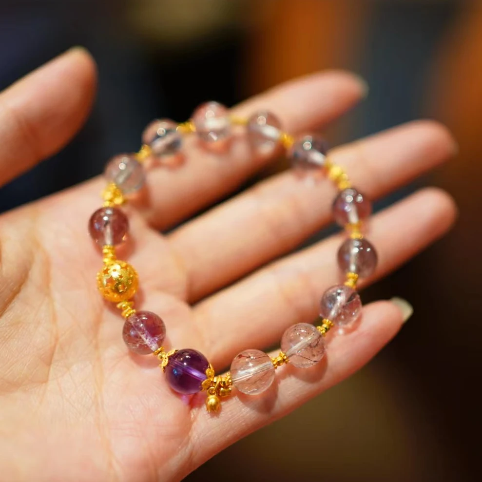 【落入星空】迷悟天然水晶18K金星空球手串手链M23062174多样性发一