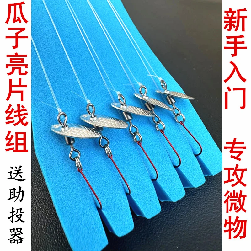 新手套装路亚瓜子亮片线组白条马口罗飞翘嘴桃花飞蝇钩微物假饵