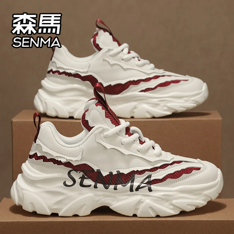 森马男鞋时尚秋季百搭跑步厚底运动透气休闲潮流增高小白老爹潮鞋