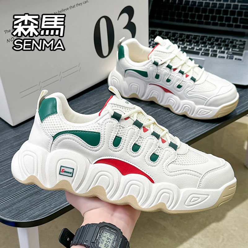 SENMA/森马男鞋夏季百搭小白板鞋厚底增高面包鞋运动休闲老爹潮鞋