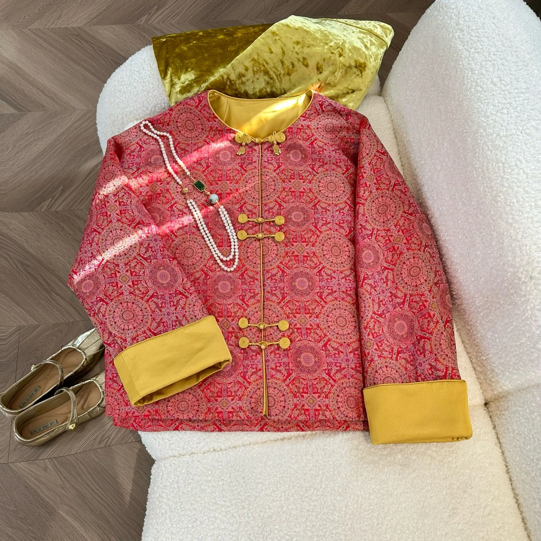 盈盈推荐《八达韵—棉》秋冬新款六重围老宋锦新中式棉服外套2773