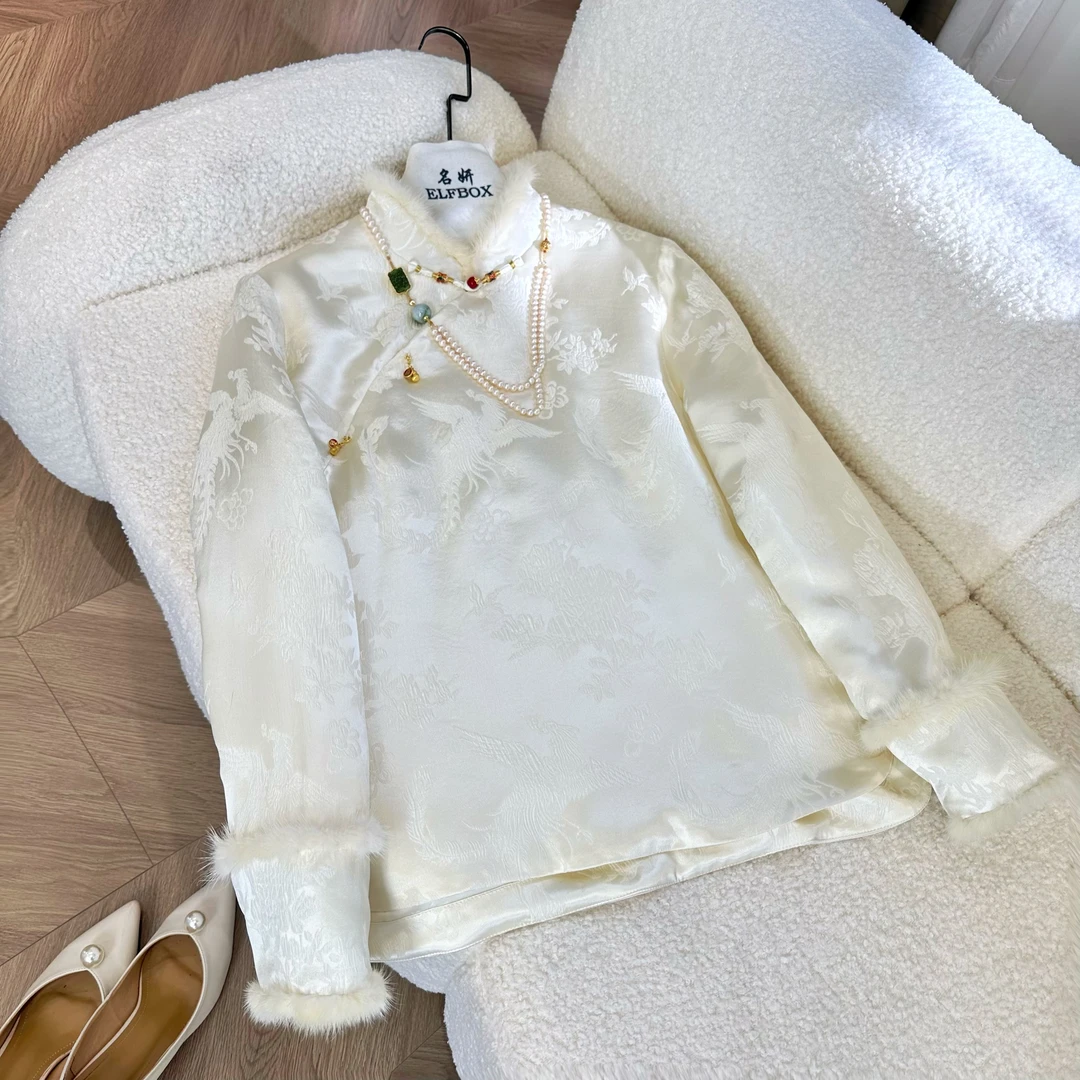 *盈盈推荐2024红人上新人手必备新中式夹棉加厚桑蚕丝上衣2690