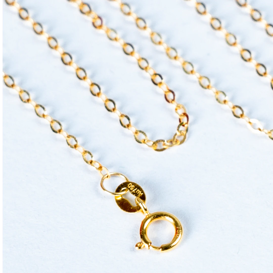 闪O18k金 AU750素金链 闪O链 45CM 女士百搭好看知性