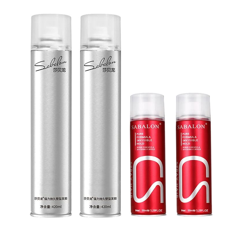 莎贝龙发胶喷雾定型男士古龙香氛420ml×2瓶+99ml×2瓶持久塑型干胶