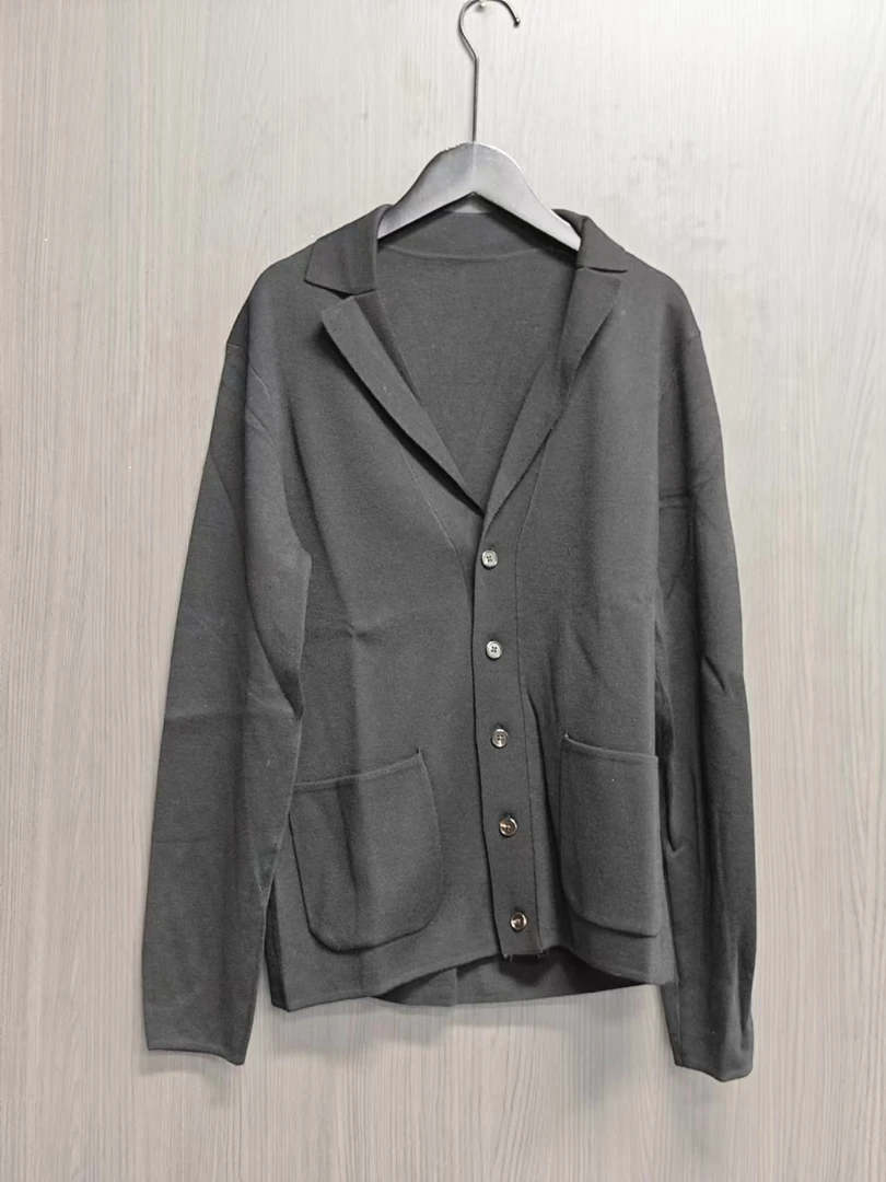 26717-纯色单排扣开衫外套