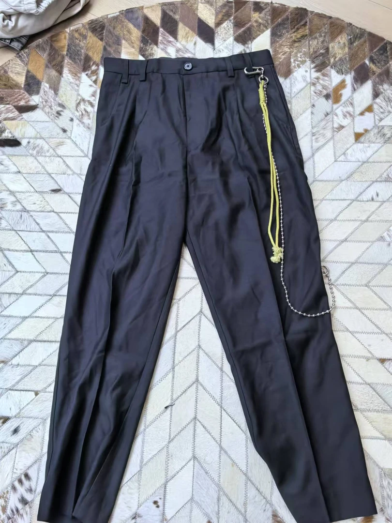 26336-设计款挂绳纯色休闲长裤（波哥试穿33）