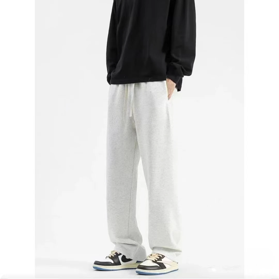 2025春秋美式重磅直筒裤男休闲裤高街裤子潮流宽松卫裤运动裤