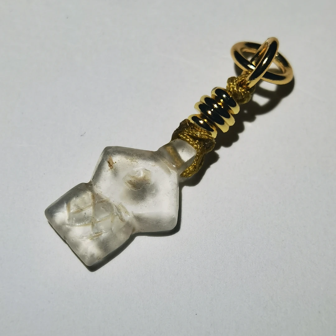 木土堂 | 精品西亚白色老水晶风车手串手持佛珠配饰侧挂纯手工