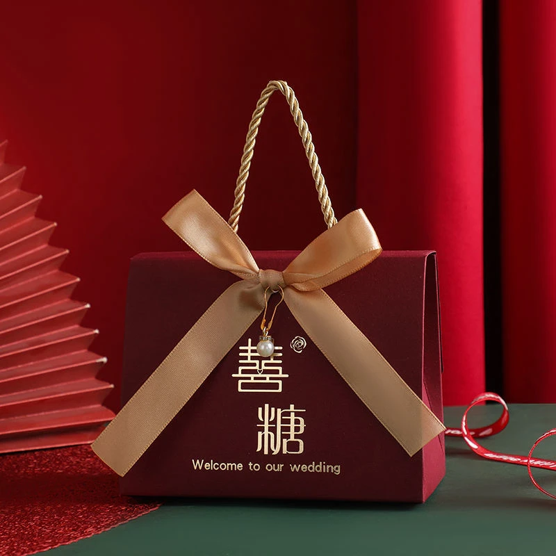 糖盒婚礼喜糖盒子结婚专用订婚新款手提式可放烟创意结婚喜糖礼盒