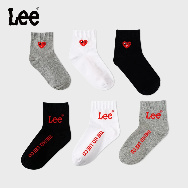 Lee童装袜子ins潮袜透气薄款潮流防臭吸汗中筒袜π LK4X3HUA0198