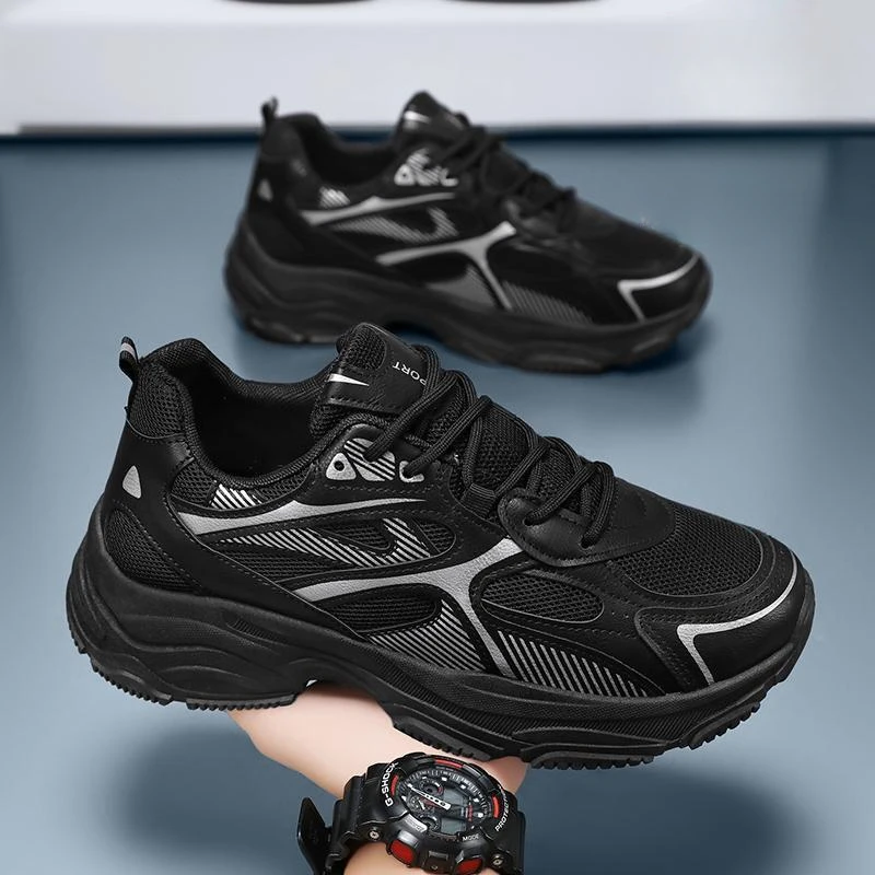 正品【啄木鸟】2024夏季男鞋网面透气休闲运动鞋子男士小白老爹潮鞋