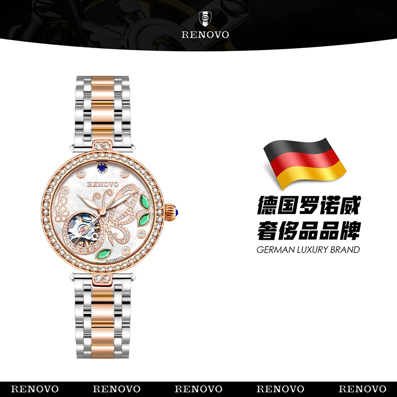 德国注册品牌RENOVO罗诺威女士机械手表-R33223-HYSP