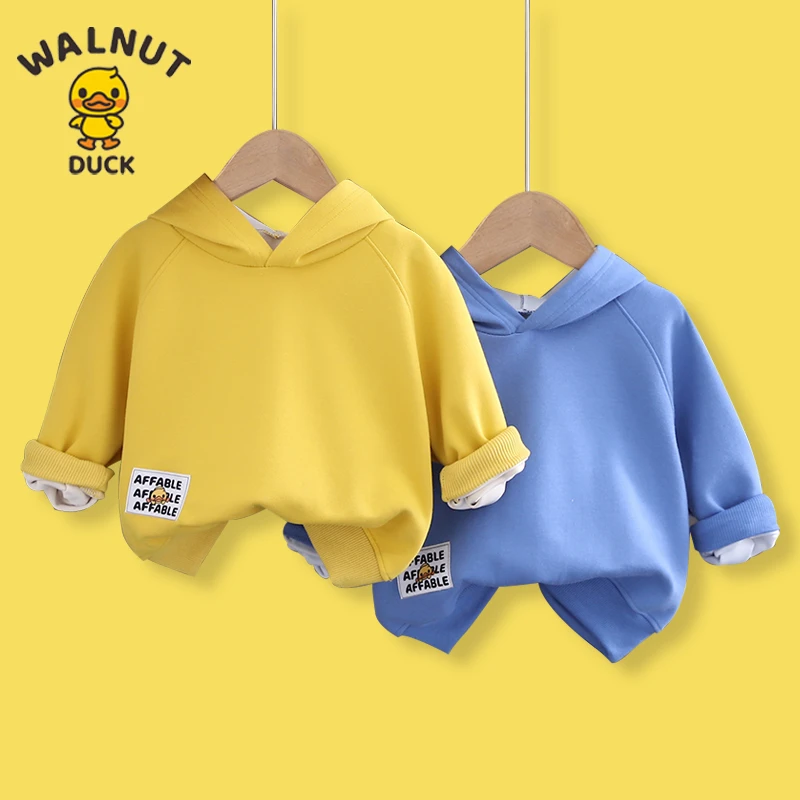 【WALUNT DUCK】23年男女童连帽卫衣套装春秋新款宝宝两件