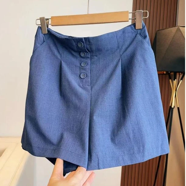 【香掌柜】花苞四粒扣纯色短裤裙S码（发一件）