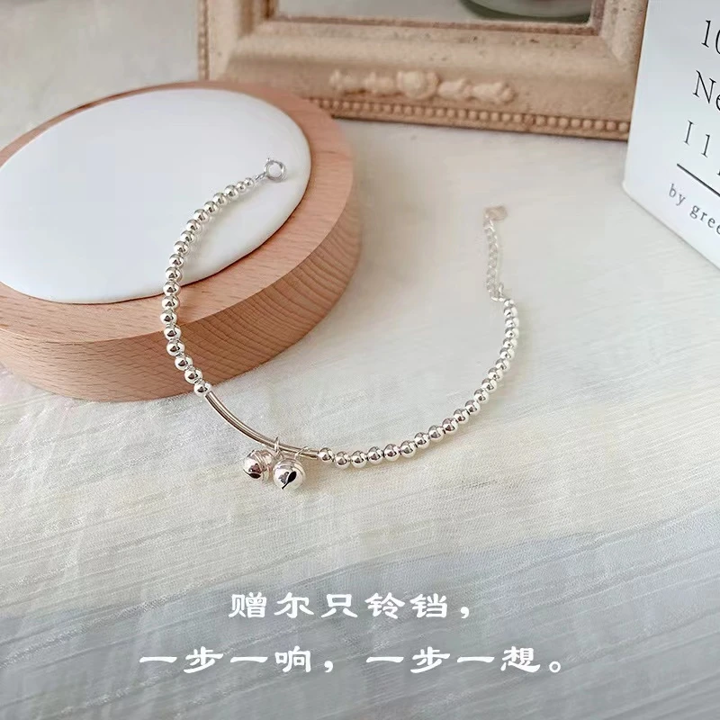 925银手链 925银铃铛手链女ins风设计学生可爱银饰闺蜜精致礼物女