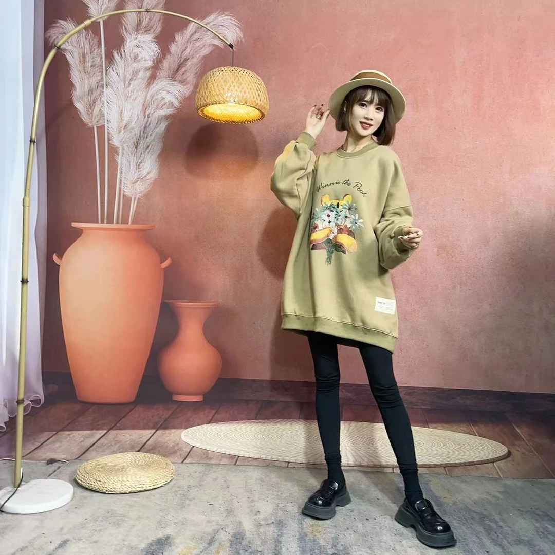 【流浪记】潮哥家咸菜绿花朵卫衣上衣圆领Z