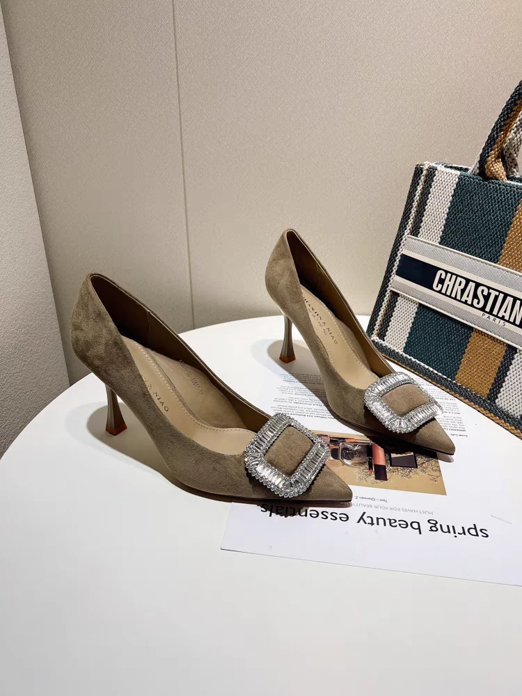 A017女鞋气质单鞋时尚秋季百搭浅口高跟鞋