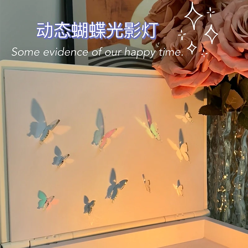 淳言ins动态蝴蝶光影灯床头氛围灯新年浪漫礼物书本礼盒小夜灯
