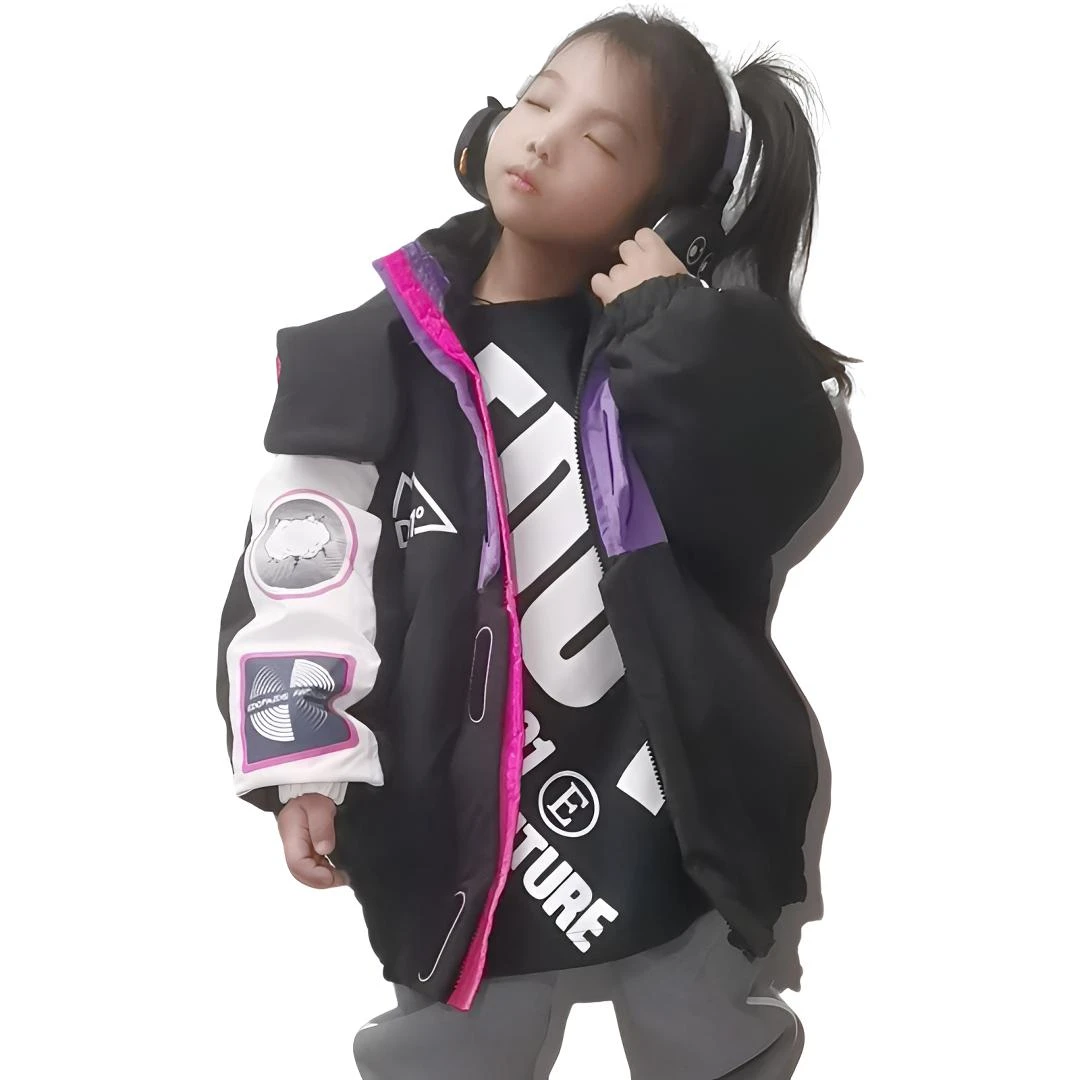 媱小宝⑤号儿童时尚休闲连帽加厚洋气拼色羽绒服（扣号）（NO退NO换）