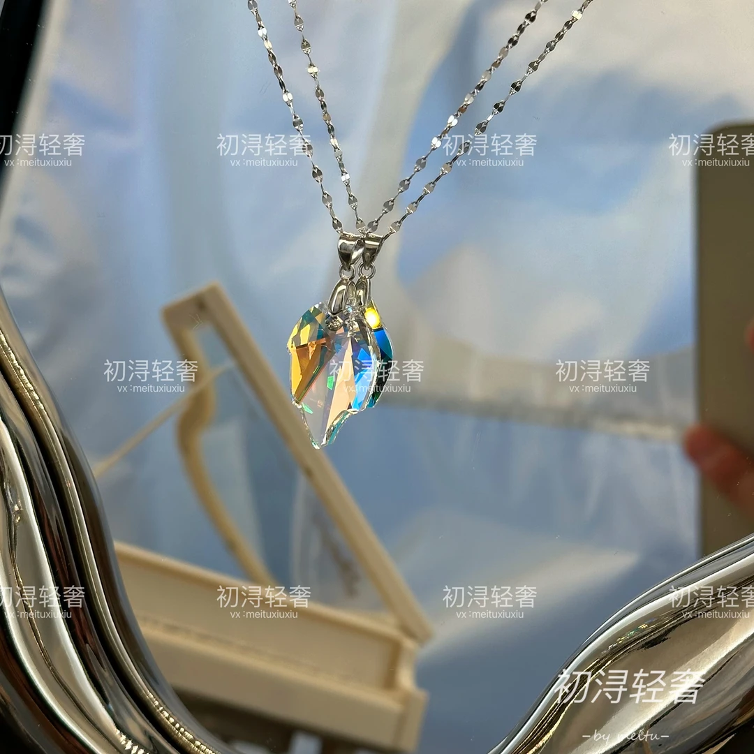 链子925银 【枫叶】华子项链吊坠轻奢经典个性气质金色时尚中古简约