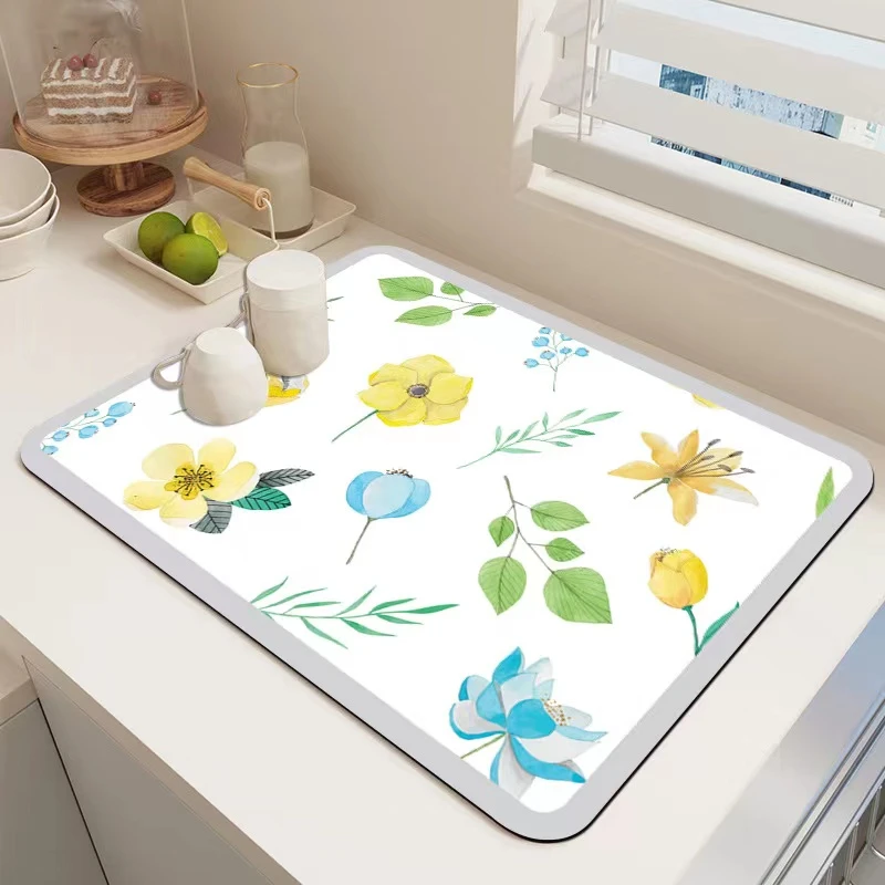 厨房沥水垫硅藻泥杯垫卫生间洗手洗漱台面吸水垫餐桌防水防滑桌垫