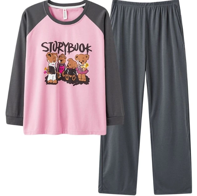 9911/006四只小熊套头女士可外穿睡衣家居服套装韩版