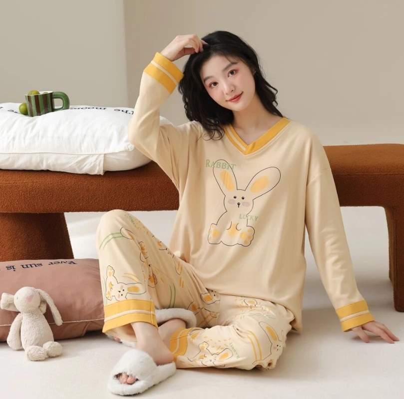 5604秋冬长袖长裤可外穿休闲睡衣家居服套装MJL