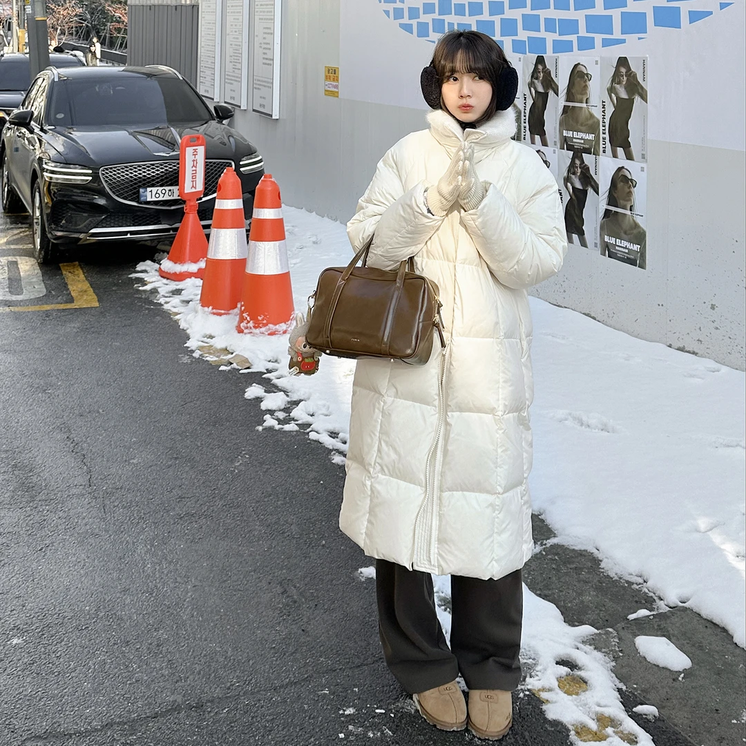 【幸运雪兔】针织领长款羽绒服FS311W059