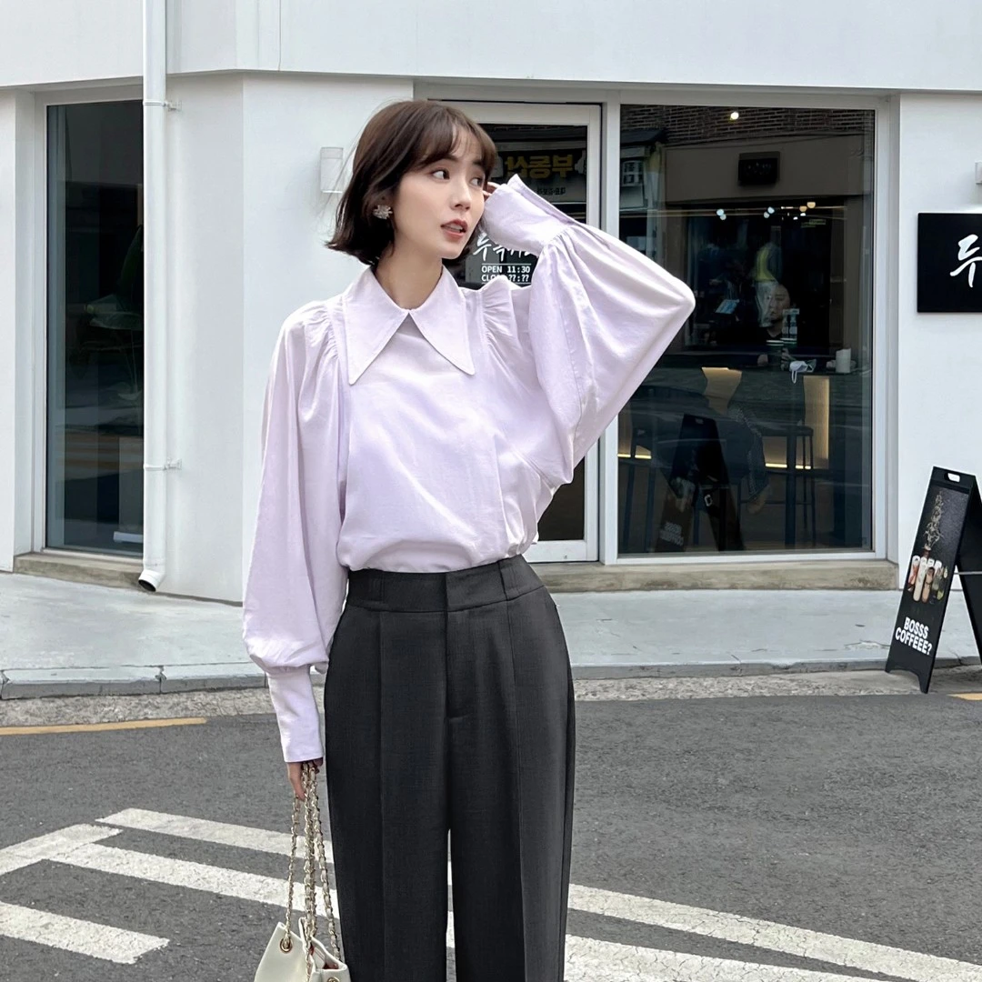 「新品」【葡萄风信子】灯笼袖衬衫FS301S009