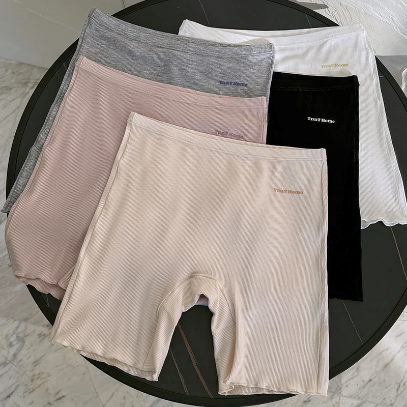 莫代尔安全裤女防走光外穿夏季新款螺纹薄款打底裤外穿二合一短裤