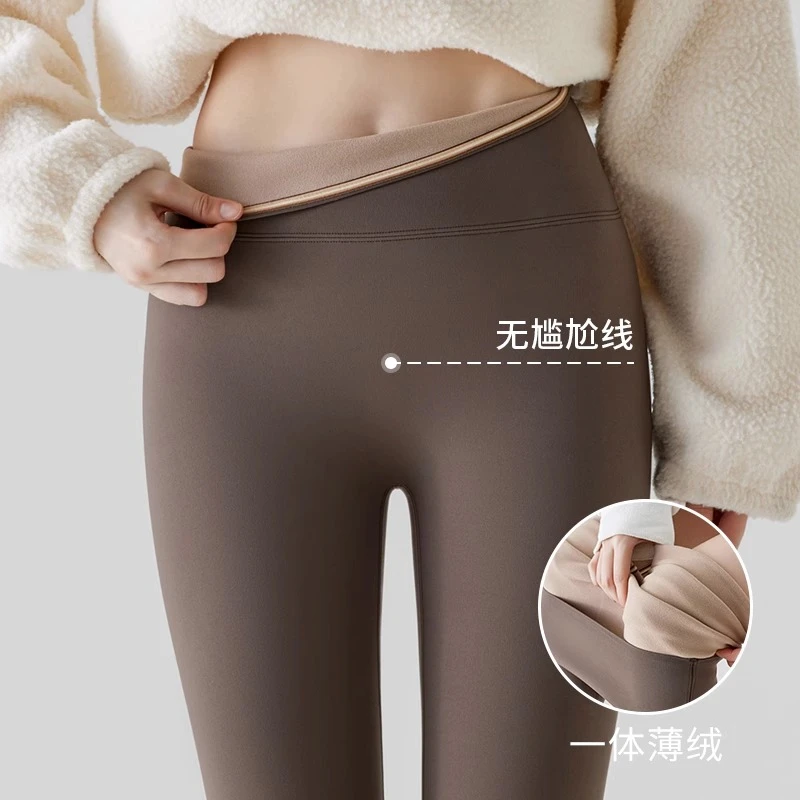加绒鲨鱼裤女外穿秋冬加厚保暖无痕瘦腿芭比裤收腹提臀瑜伽打底裤