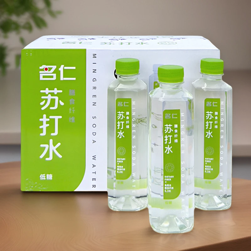 名仁苏打水膳食纤维低糖饮用水双纤苏打饮料柠檬味矿泉水420ml