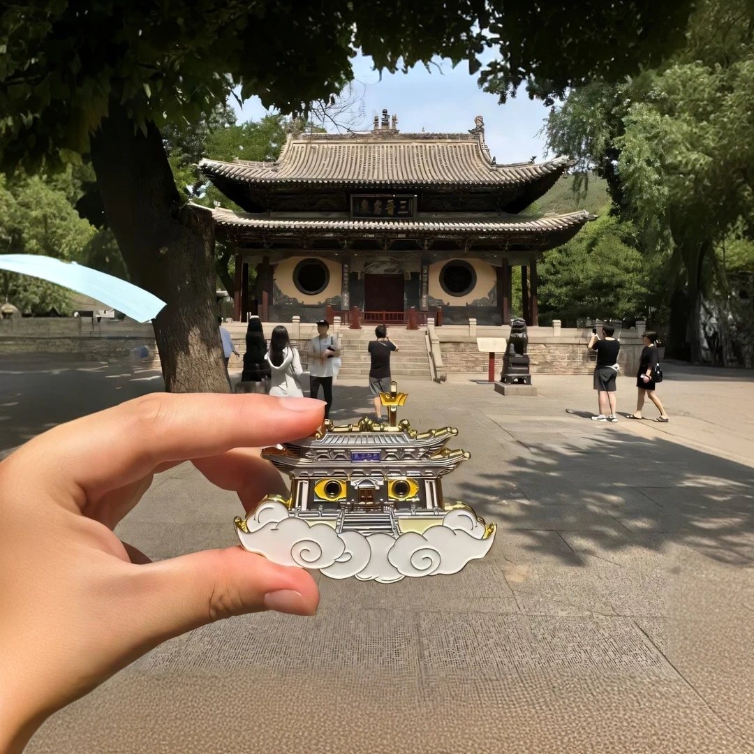 山西太原晋祠纪念品立体金属冰箱贴异形文创磁吸贴版西游记水镜台