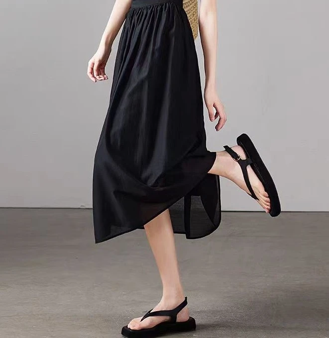【445半身裙】薇乐女装显瘦半身裙女装半身裙气质高腰时尚夏季黑色
