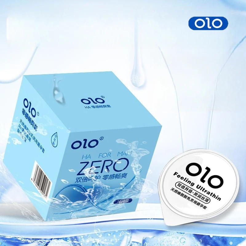 OLO玻尿酸超薄润滑零感001水润安全套天然橡胶胶乳男用避孕套成人用品男性成年人用润滑增添生活情调情侣夫妻恩爱计生套套