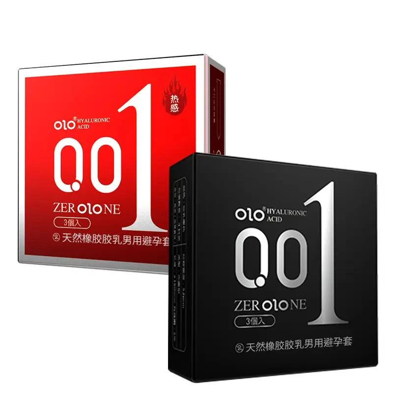 体验装 OLO玻尿酸热感超薄001安全套零感天然橡胶胶乳男用避孕套
