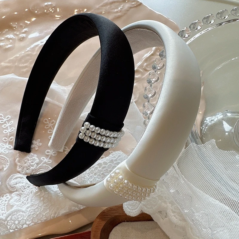 jioli/椒莉赵露思同款珍珠发箍甜美高颅顶高级感洗脸压发海绵头箍