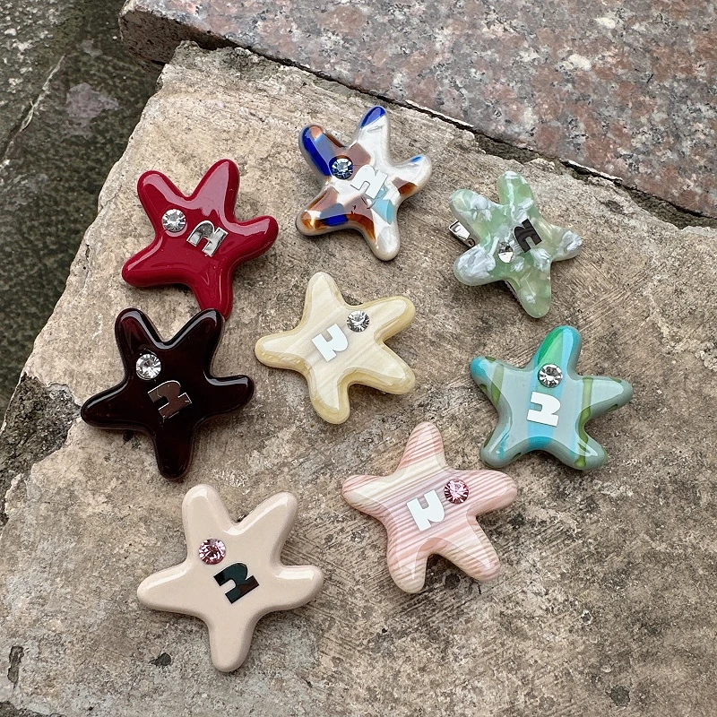 jioli/椒莉韩国款彩色刘海夹多色海星头饰边夹发卡鸭嘴夹海边发饰