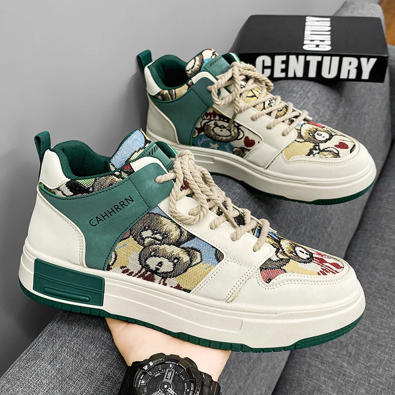 鸿官方正品克尔飞尘星男鞋秋季青少年复古美式暴力熊潮牌运动休闲