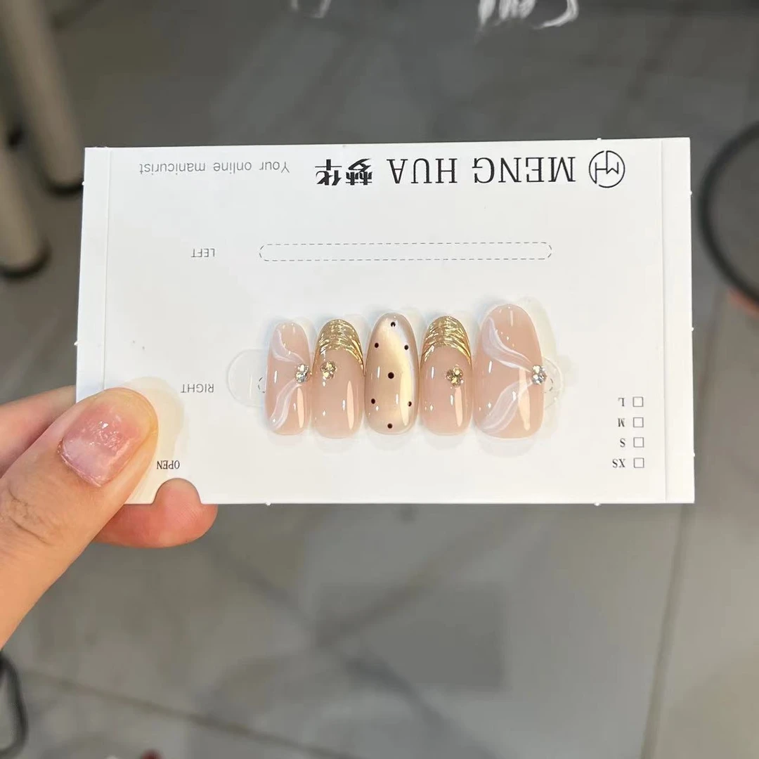 飘带波点-纯手工美甲 可重复穿戴