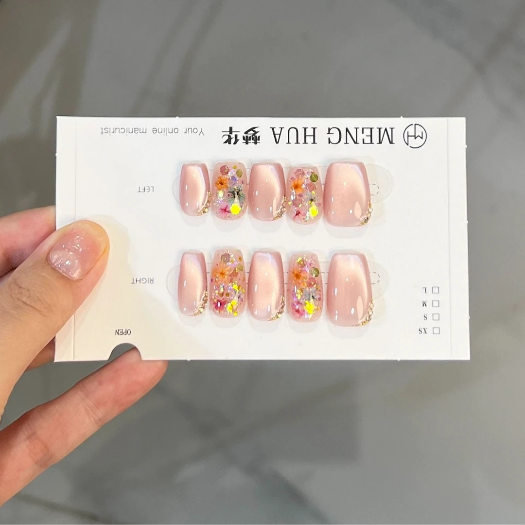 油画干花-纯手工美甲 可重复穿戴