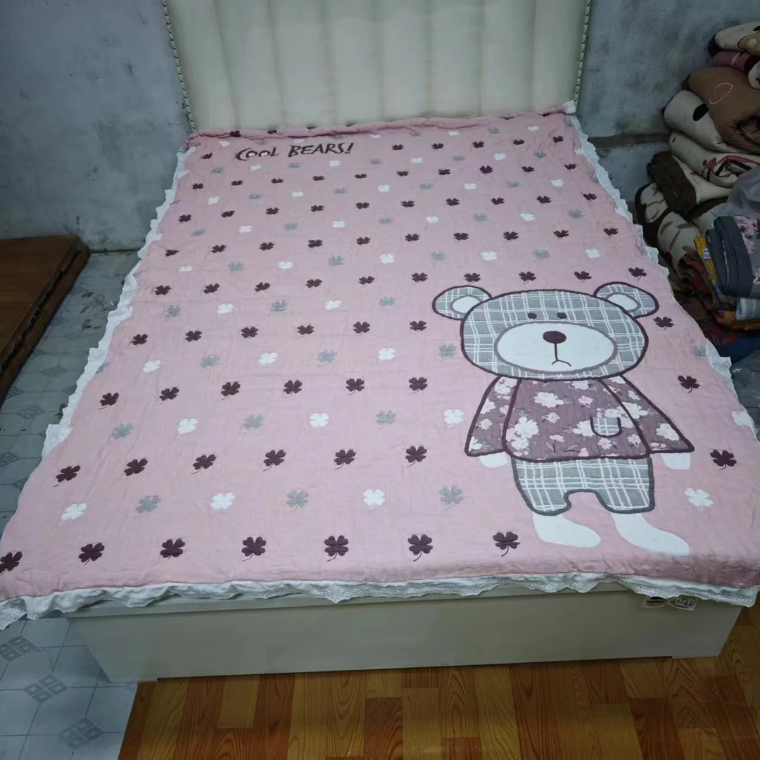 直播款150*200泡芙被粉色呆呆熊