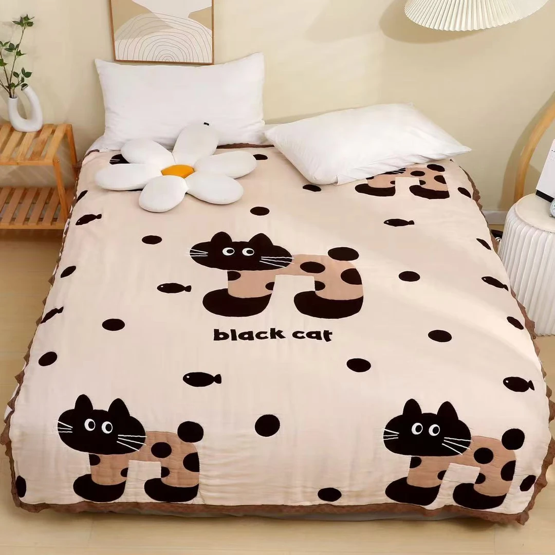 直播款可爱柔软舒适亲肤透气蓬松200*230泡芙被黑猫警长加厚宿舍