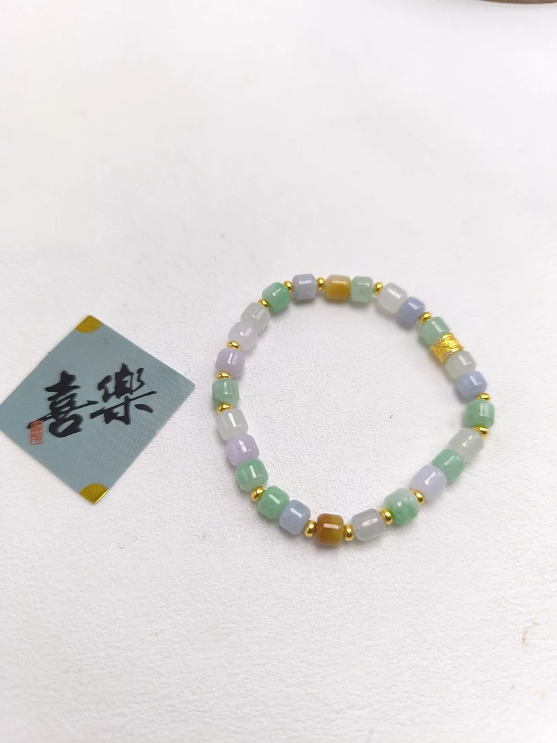 何方珠宝足金999秋冬新品时尚潮流翡翠手串Y